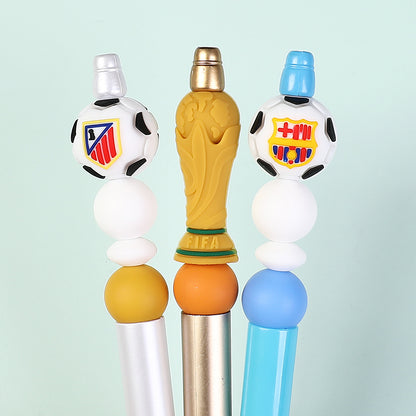 20pcs Silicone 3D Focal Beads World Cup Football Trophy and Soccer Ball Design 9