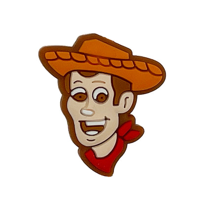 20pcs Silicone Focal Beads Cowboy Character Wearing Hat and Bandana