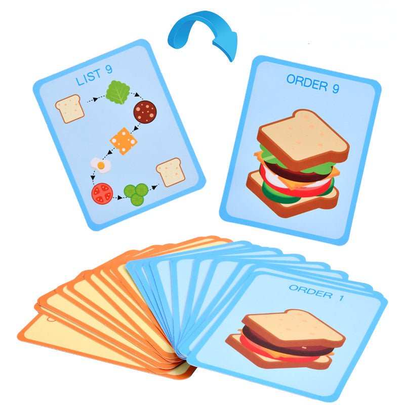 Wooden Burger Sandwich Simulation Montessori Toys for Kids 4