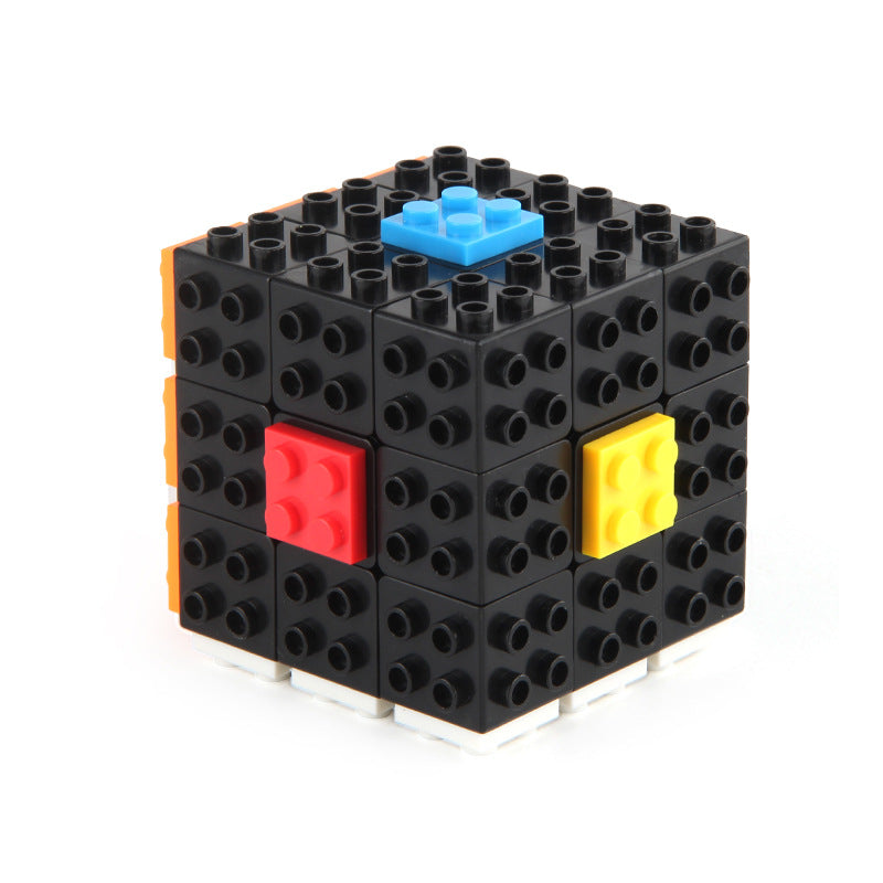 Plastic Fidget Cube Building Block Rubik's Cube Toy 6.5cm 4