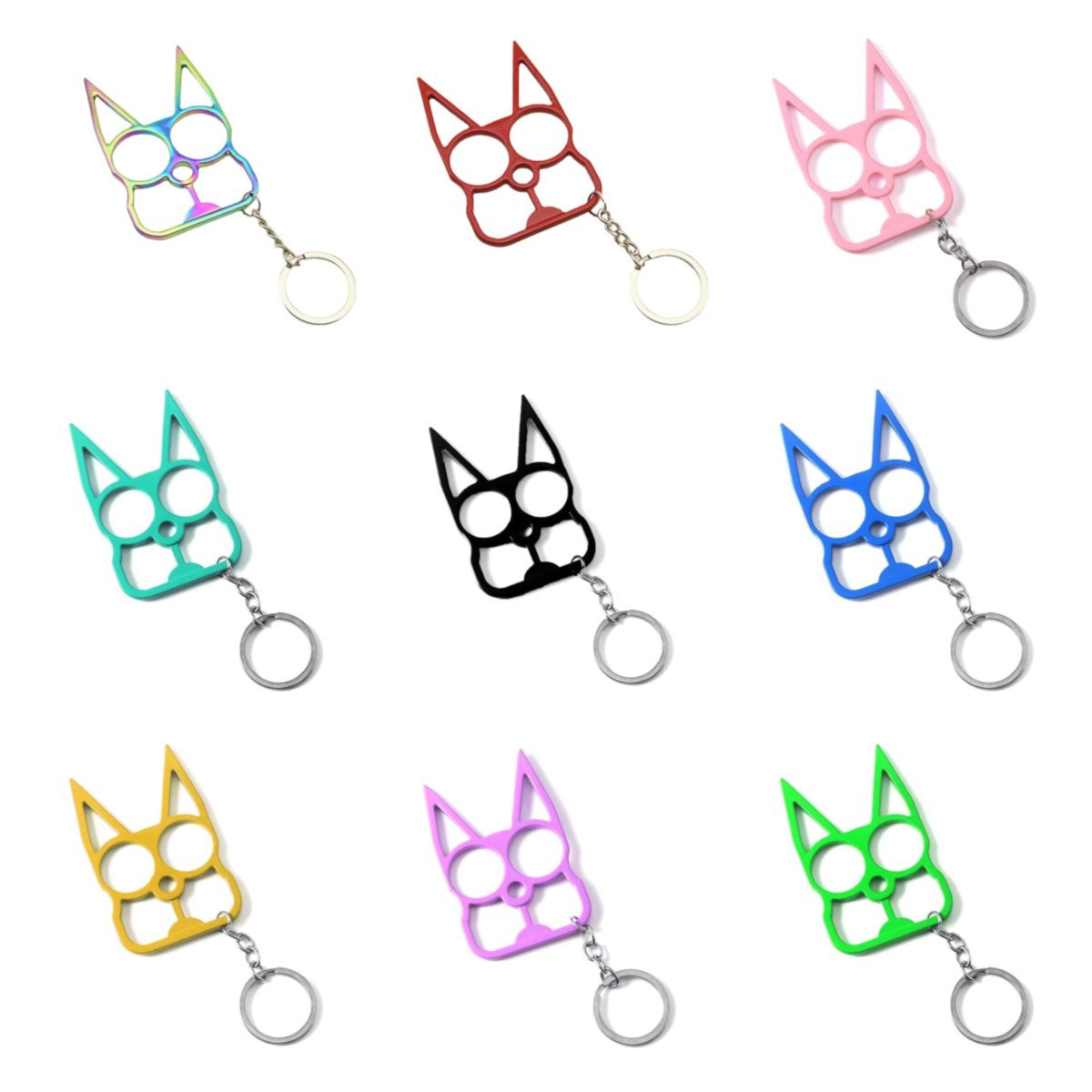 Self Defense 2 Finger Clasp Zinc Alloy Keychain Multi Functional