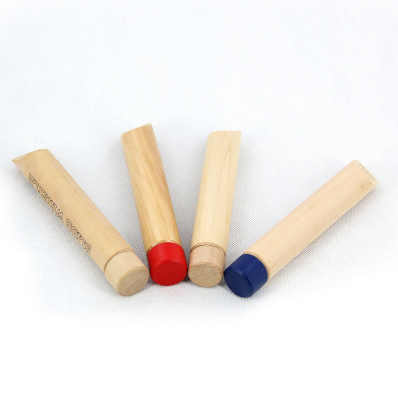 Wooden Round Whistle Kids Musical Instrument Educational Toy 2