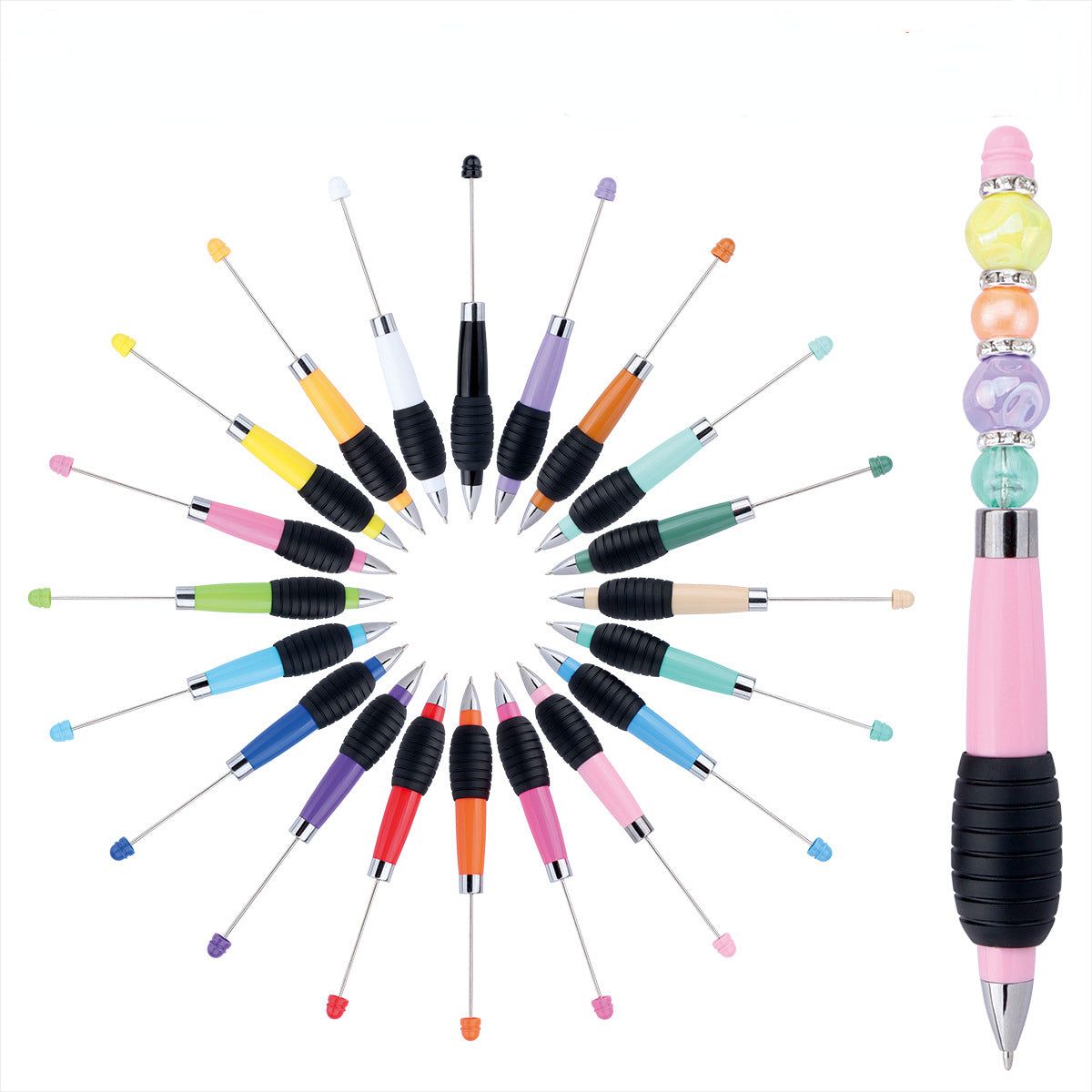 Telescopic Beadable Ballpoint Pens Rotary Type 1.0mm DIY Craft Supplies