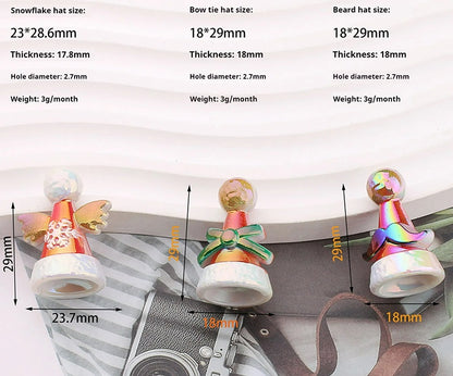 UV Plating Christmas Hat Acrylic Beads Electroplated Holiday Craft 3