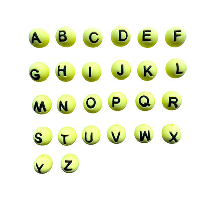 26pcs 15mm Silicone Letter Beads Alphabet A-Z Multi Color 7