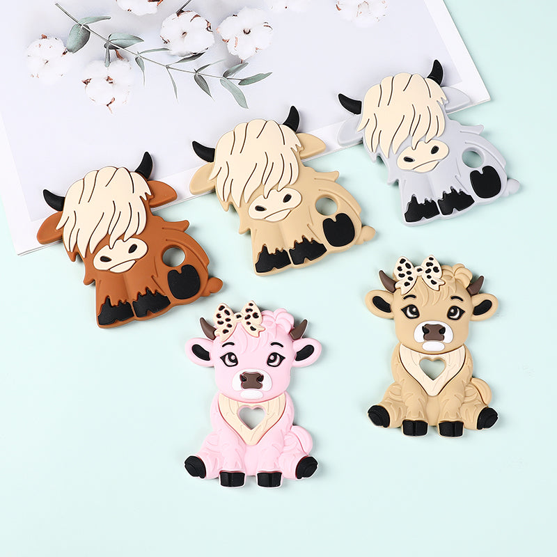 Silicone Highland Cow Teething Toy for Baby 7