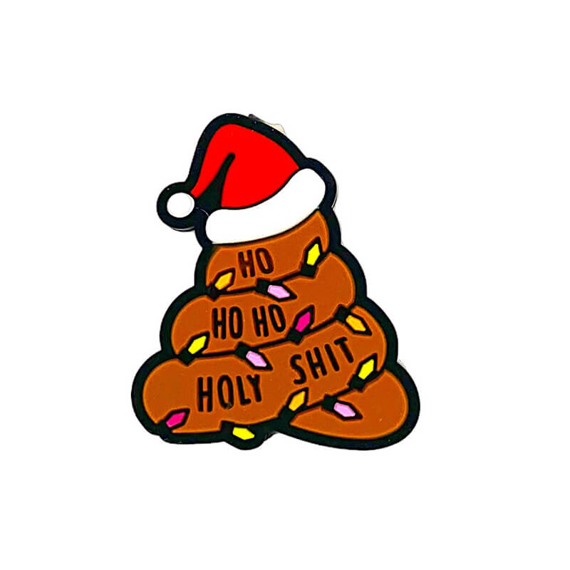Silicone Focal Beads Christmas Poop Stack Wearing Santa Hat