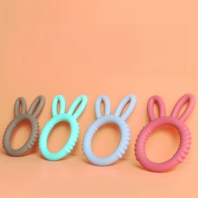 Silicone Baby Teether Rabbit Shape Sensory Chew Toy