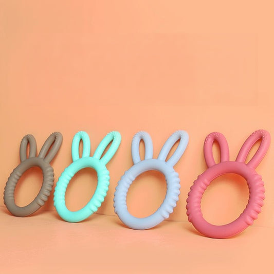Silicone Baby Teether Rabbit Shape Sensory Chew Toy
