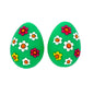 Silicone 3D Focal Beads Easter Egg Four Color Flower Design