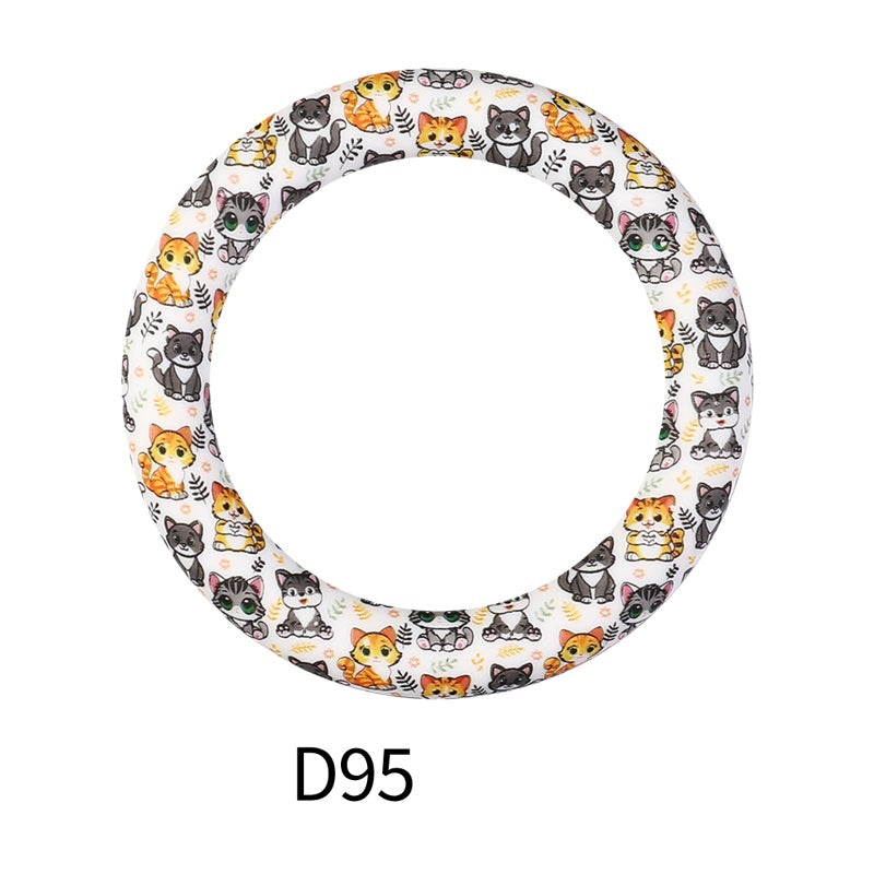 65mm Printed Silicone Beads Rings 44