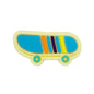 20pcs Silicone Focal Beads Skateboard with Colorful Stripes