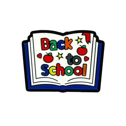 20pcs Silicone Focal Beads Back to School Open Book Design