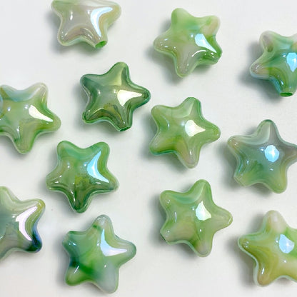 50pcs 22x10mm UV Finish Gradient Star Acrylic Beads 9
