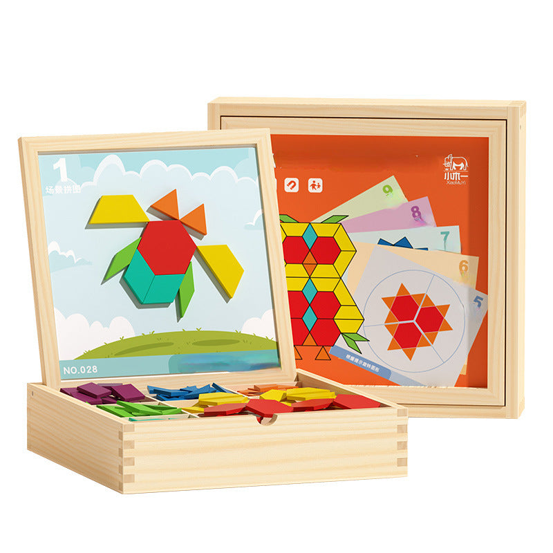 Wooden Magnetic Puzzle Montessori Toys Educational Tangram 22.5cm