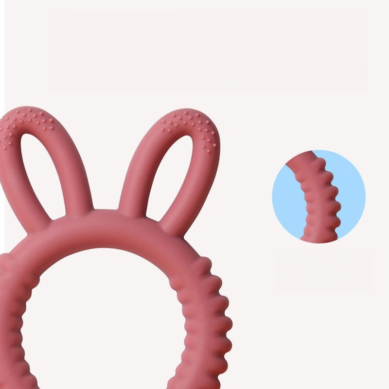 Silicone Baby Teether Rabbit Shape Sensory Chew Toy 3