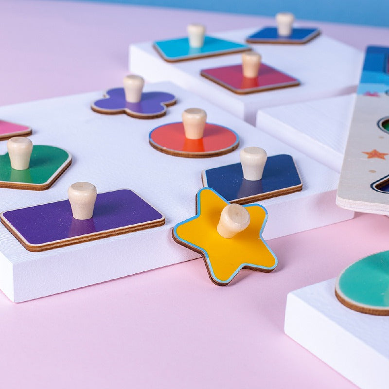 Shape Matching Montessori Toys Wooden Puzzle Educational Toy 5