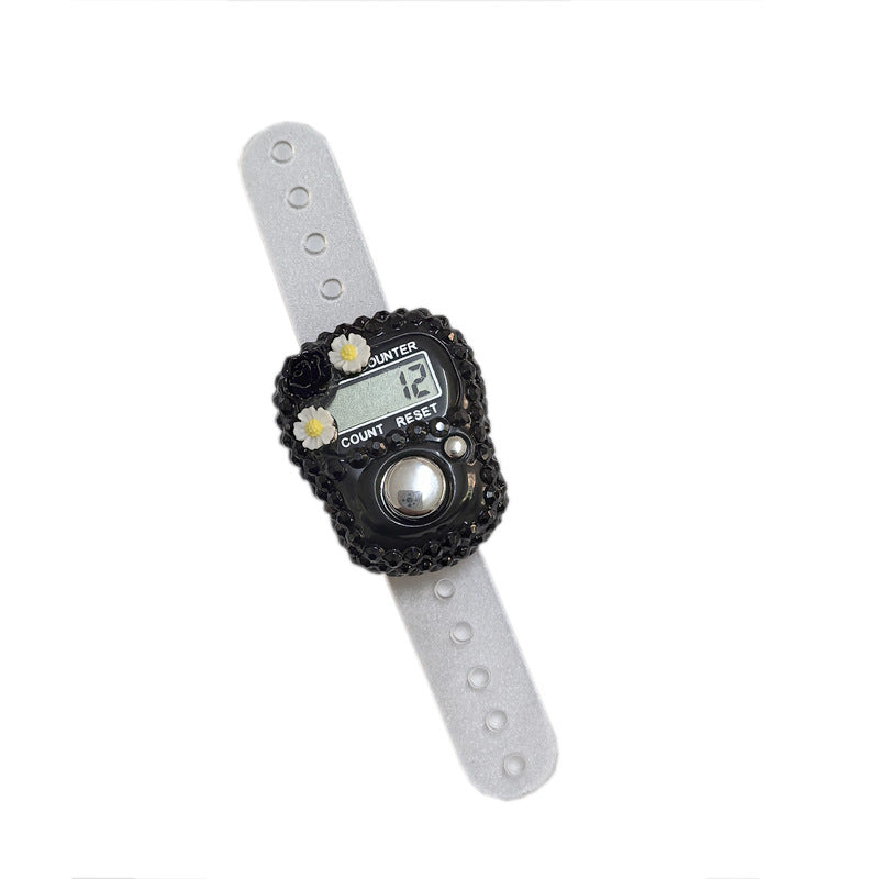 Digital Counting Ring Counter with Rhinestones 8