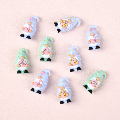 20Pcs Silicone 3D Focal Beads Summer Dwarf With Flower Detail 4