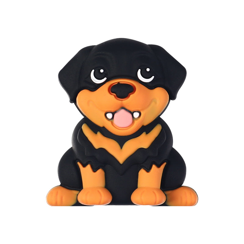 20Pcs Silicone 3D Focal Beads Cute Puppy Sitting Pose 16