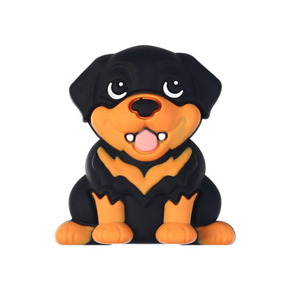 20Pcs Silicone 3D Focal Beads Cute Puppy Sitting Pose 16