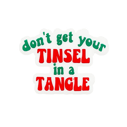 20pcs Silicone Focal Beads Holiday Phrase Don t Get Your Tinsel In A Tangle Text