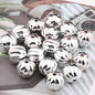 16mm Christmas Printed Acrylic Round Pumpkin Beads Holiday Craft