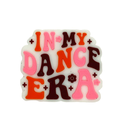 20pcs Silicone Focal Beads Dance Era Letters Text Design