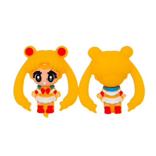 Silicone 3D Focal Beads Girl Long Yellow Hair Side Profile