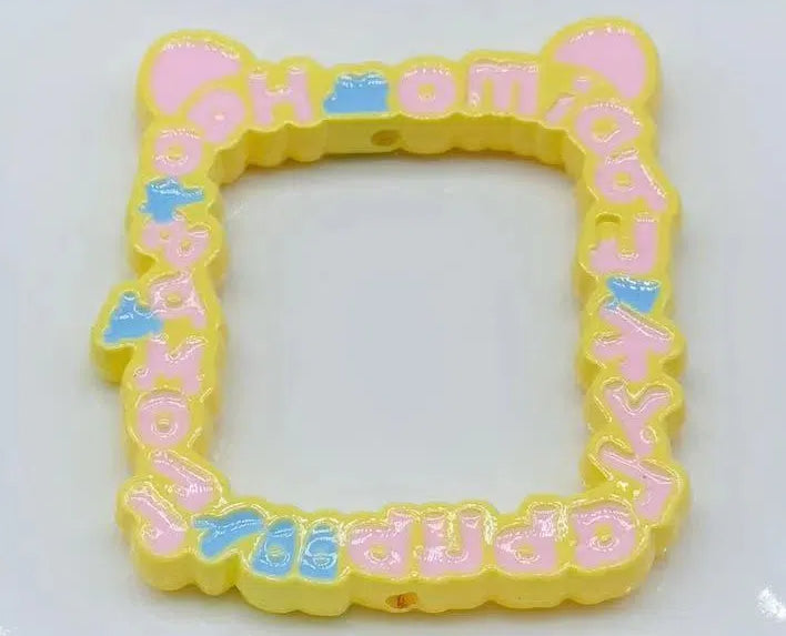 5Pcs 50x57mm Hand Painted Cat Photo Frame Acrylic Beads 8