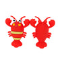 Silicone 3D Focal Beads Cute Smile Crayfish Front Facing