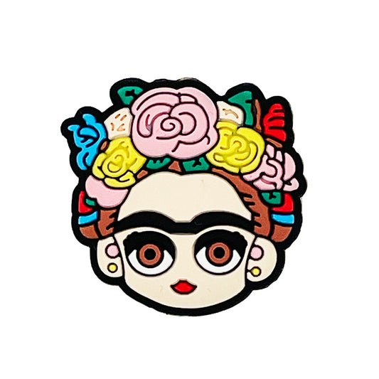 20pcs Silicone Focal Beads Woman Face with Flower Crown