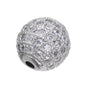 Brass Round Beads with Fancy Zirconia Pave 14mm 5pcs 6