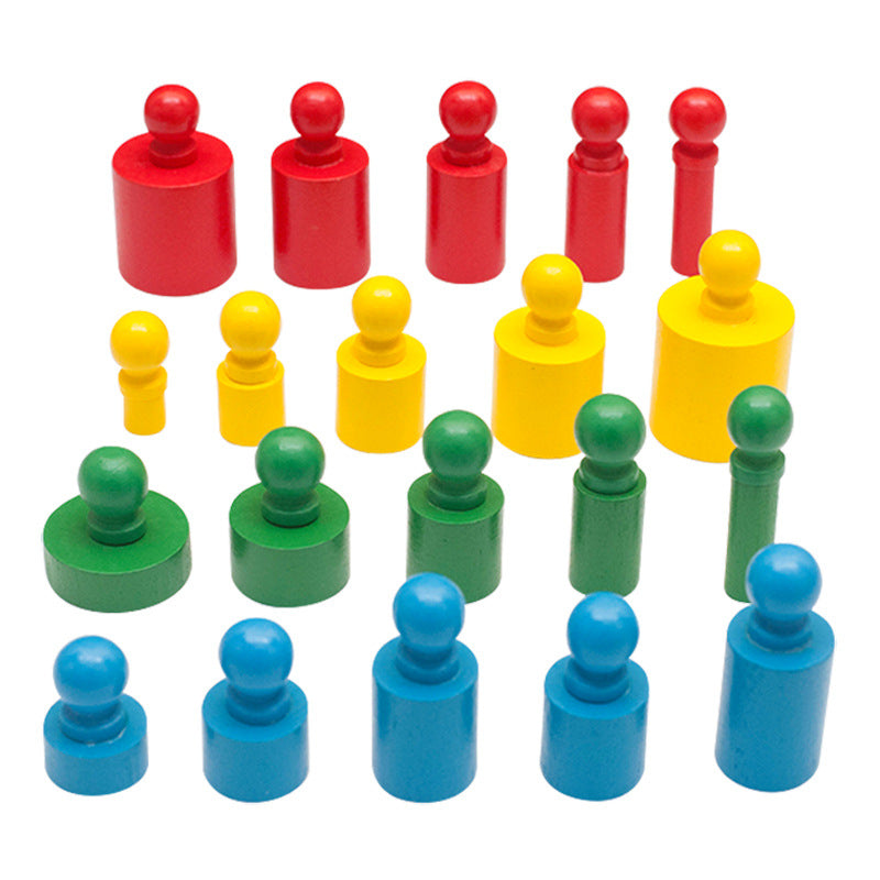 Wooden Montessori Toys Color Cognitive Socket Cylinder for Toddlers
