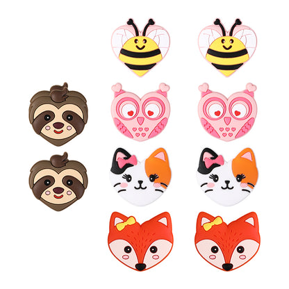 Silicone Focal Beads Valentine Day Heart Animal Variety 9
