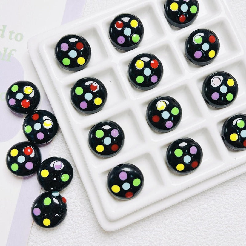 10pcs 16mm Palette Flat Acrylic Beads DIY Craft Jewelry Making 12