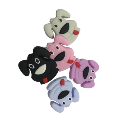 20pcs Silicone Focal Beads Puppy Front Facing Design 3