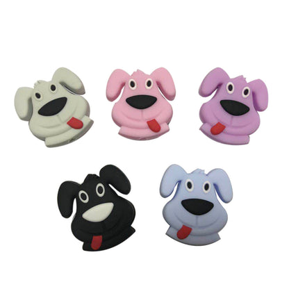 20pcs Silicone Focal Beads Puppy Front Facing Design 2
