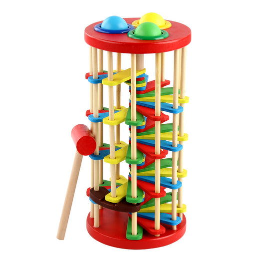 Wooden Montessori Toys Spinning Ball Ladder for Toddlers 29cm