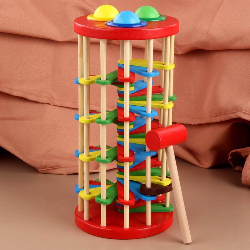 Wooden Montessori Toys Spinning Ball Ladder for Toddlers 29cm 2