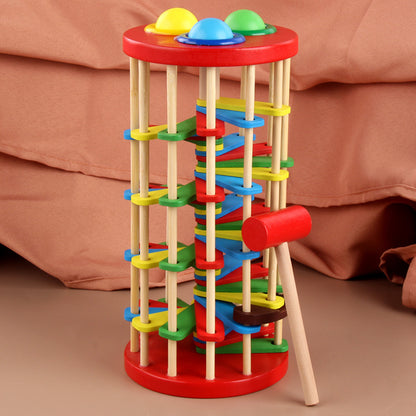 Wooden Montessori Toys Spinning Ball Ladder for Toddlers 29cm 2