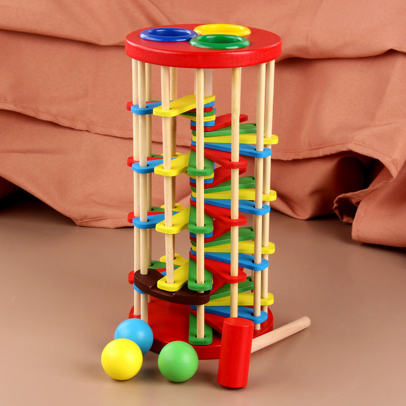 Wooden Montessori Toys Spinning Ball Ladder for Toddlers 29cm 3