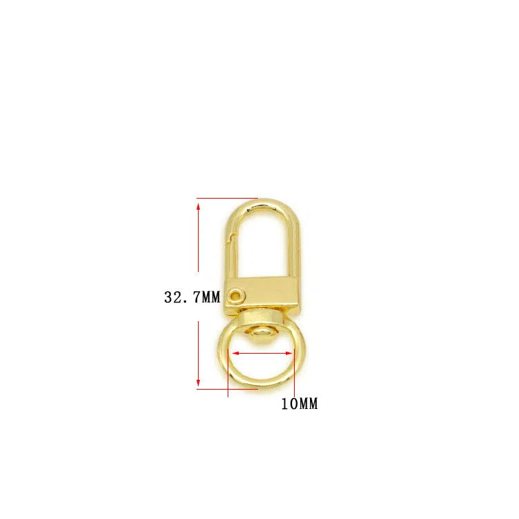 33mm Zinc Alloy Metal Door Keychain Buckle Electroplated 50pcs 2