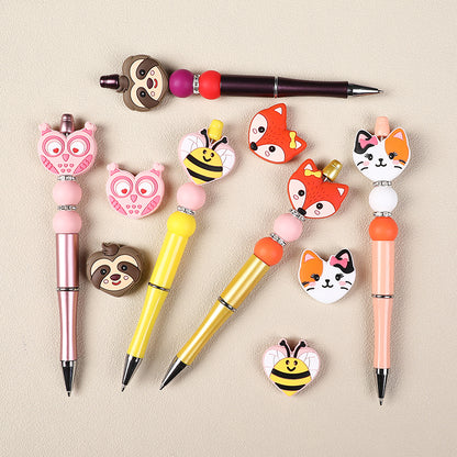Silicone Focal Beads Valentine Day Heart Animal Variety 3