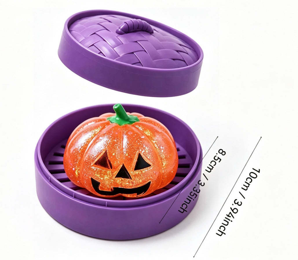 PU Squishy Halloween Ghost Sensory Stress Steamed Stuffed Bun Relief Squeeze Toy 5