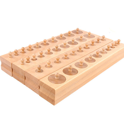 Wooden Knobbed Cylinder Montessori Toys Sorting Toy 4