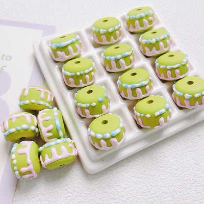 10pcs 14x20mm Cake Acrylic Beads DIY Bracelet Making 13