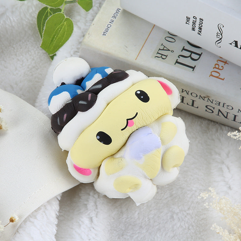 PU Slow Rebound Ice Cream Animal Squishy Toy 10x15cm 4