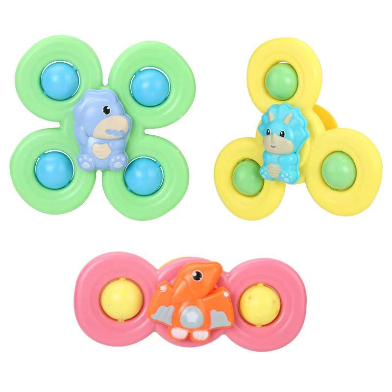 Dinosaur Suction Cup Spinner Bath Toys Set of 3 for Toddlers