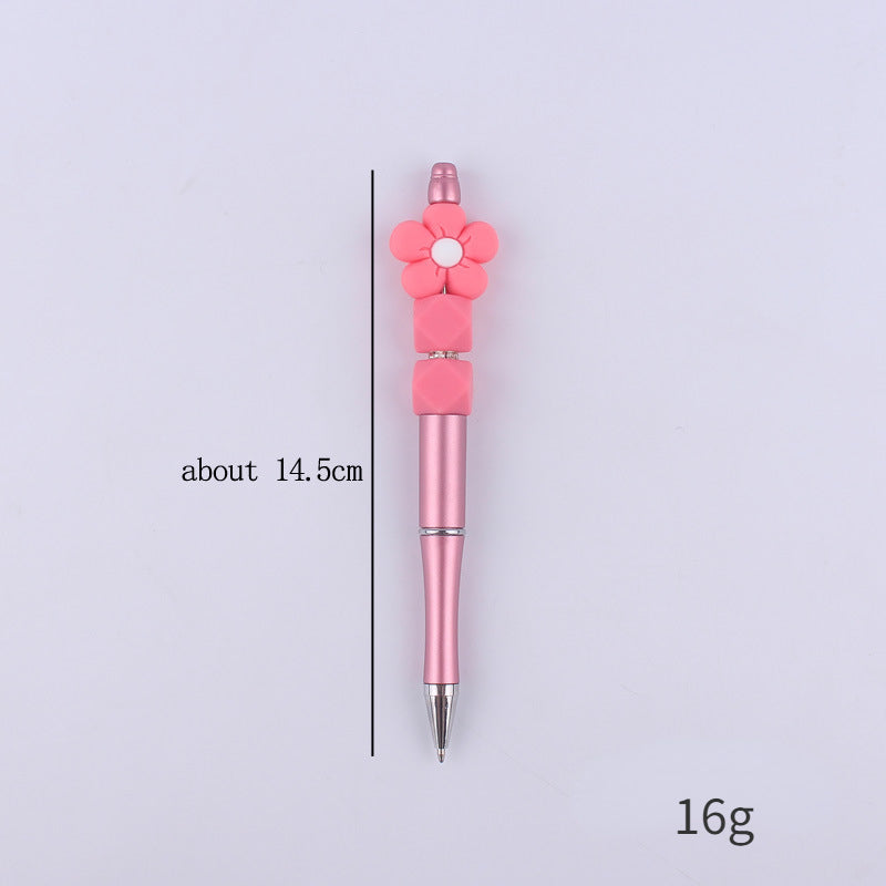 Flower Silicone Beaded Pens Handmade Office School Supplies Gift 5